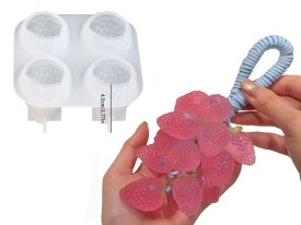 Molde silicona 4 frutillas